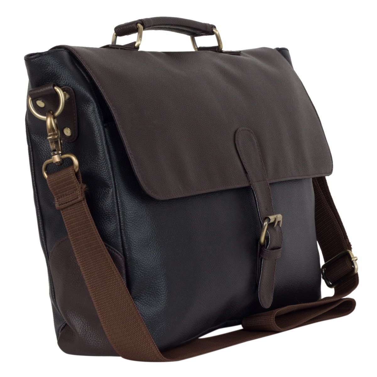 Joes The House Of Tara Leather Black-Brown Laptop Briefcase - Yan Görünüm