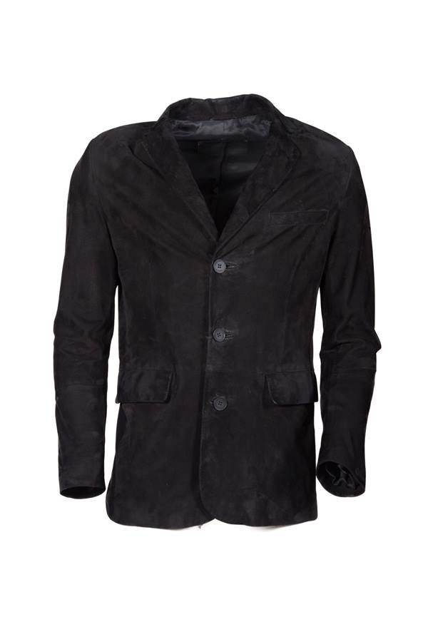 Men's Blazer Suede Leather Jacket - Ana Görsel