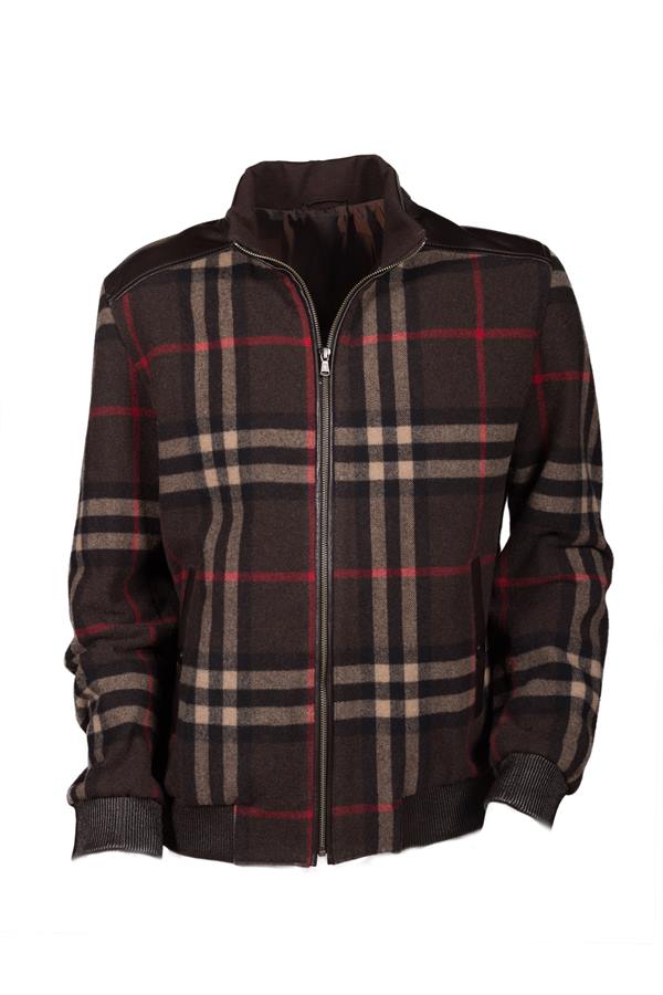 Men's Cashmere Leather Jacket - Ana Görsel