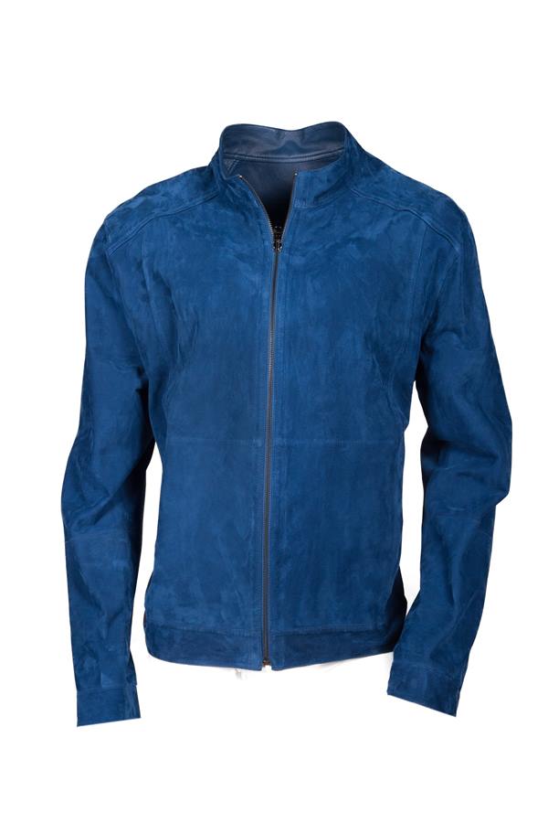Men's Reversible Suede Leather Jacket - Ana Görsel
