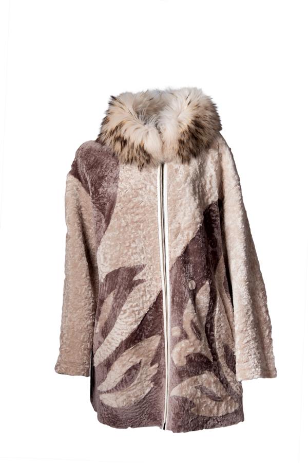 Women's Long Shearling Toscana Fur Leather Jacket - Ana Görsel